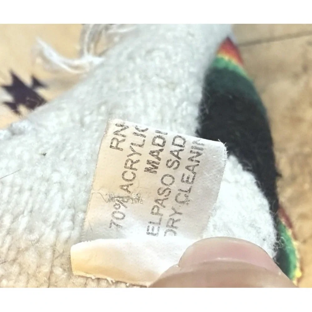 El Paso Saddleblanket Rainbow Serape Woven Blanket 80x49 Southwestern Aztec‎